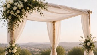flowered wedding chuppah