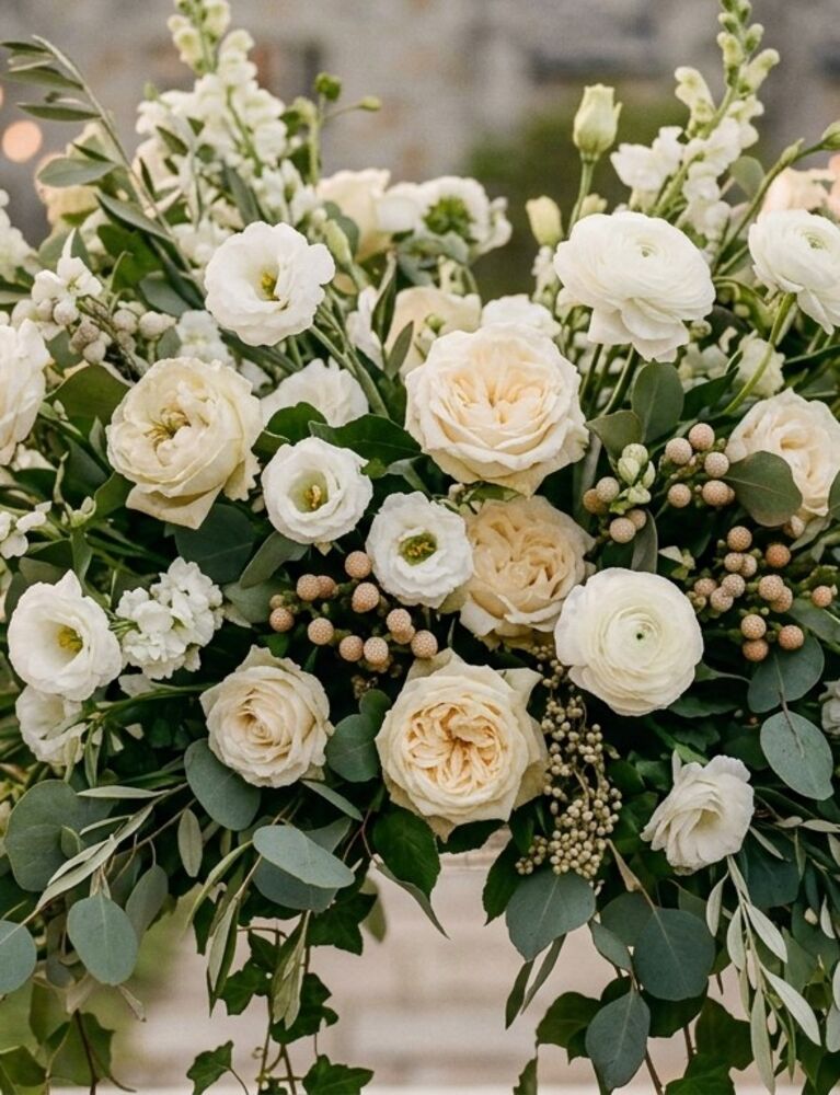 white and cream colored flowers