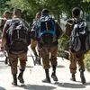 IDF soldiers walking with backpacks