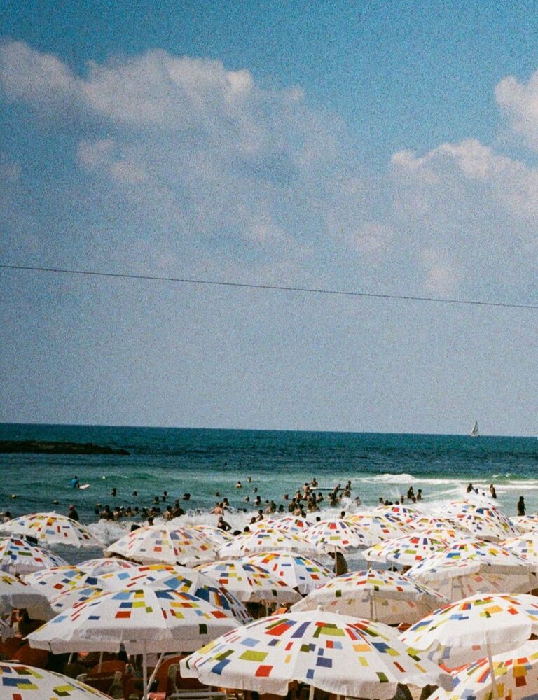 beach umbrellas near the ocean